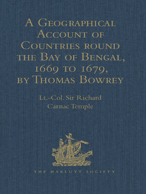 cover image of A Geographical Account of Countries round the Bay of Bengal, 1669 to 1679, by Thomas Bowrey